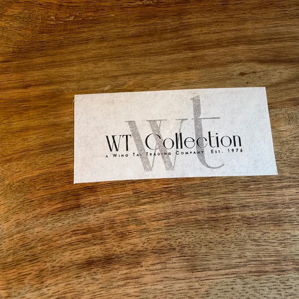WT Collection Wing Tai Trading Co Floral Carved Wooden Oval Trinket Tray